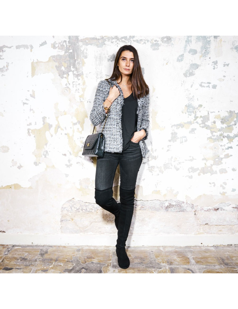 Sac CHANEL cuir lisse noir matelassé