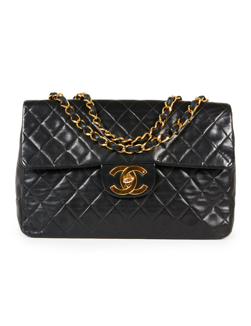 Maxi Jumbo CHANEL vintage cuir noir