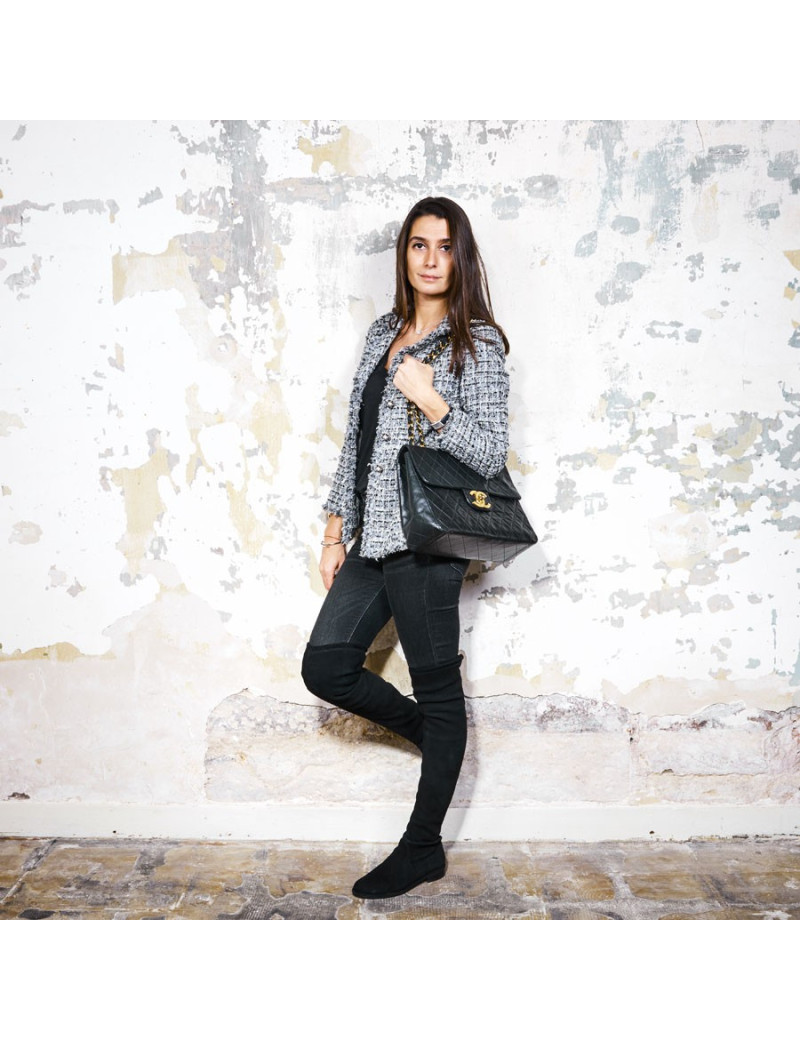 Maxi Jumbo CHANEL vintage cuir noir