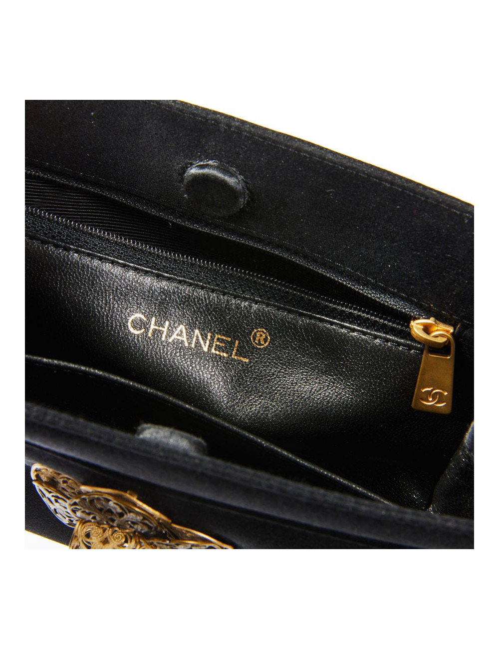 Sac du soir CHANEL satin et camélia