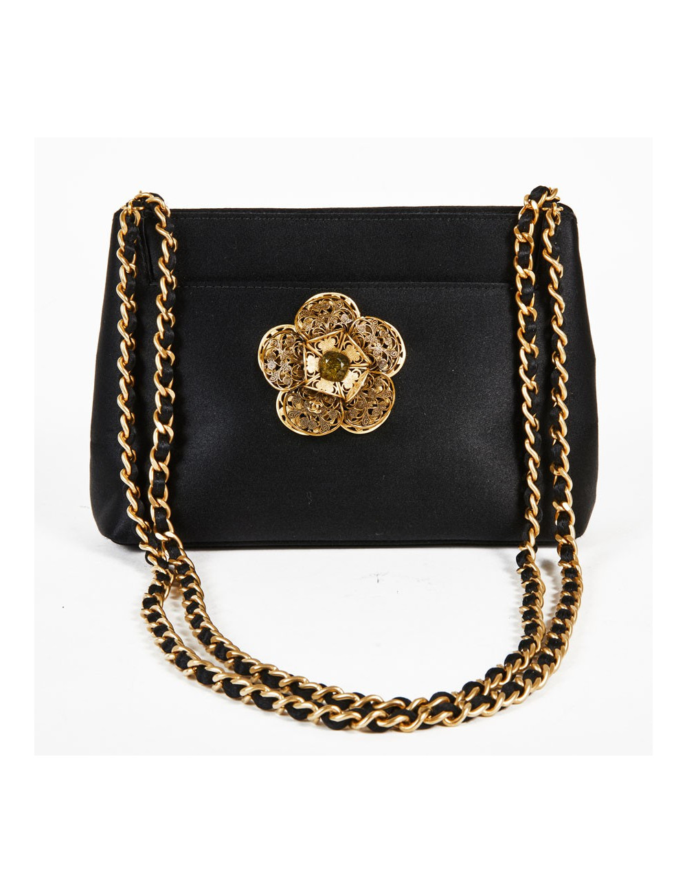 Sac du soir CHANEL satin et camélia