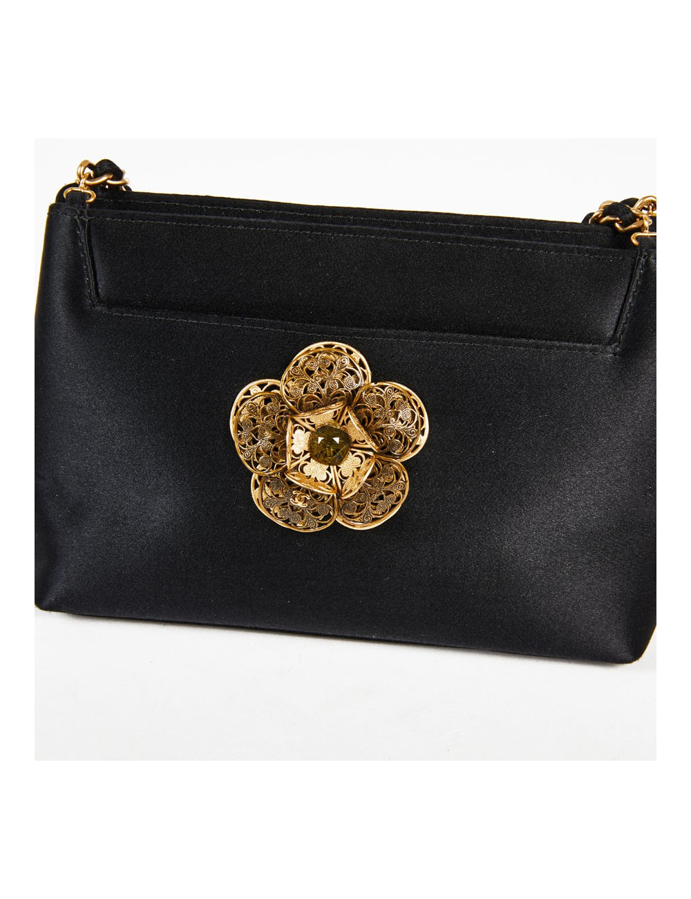 Sac du soir CHANEL satin et camélia