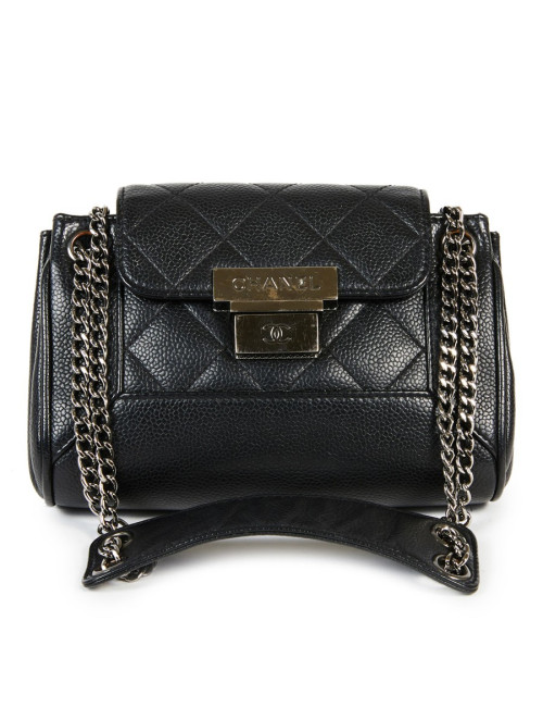 Petit sac CHANEL cuir caviar noir