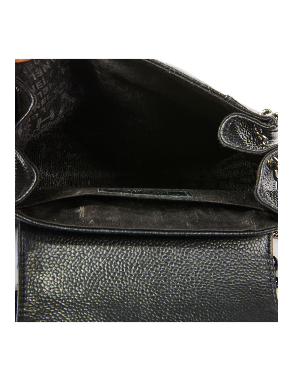 Petit sac CHANEL cuir caviar noir