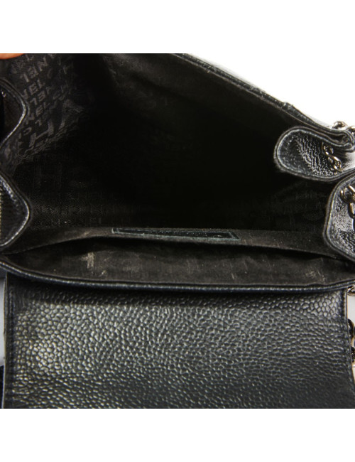 Petit sac CHANEL cuir caviar noir