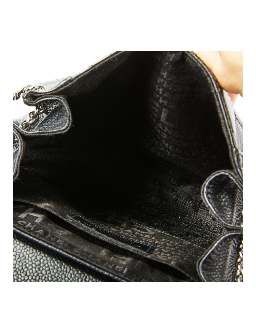 Petit sac CHANEL cuir caviar noir