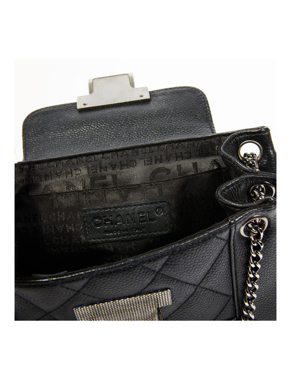 Petit sac CHANEL cuir caviar noir