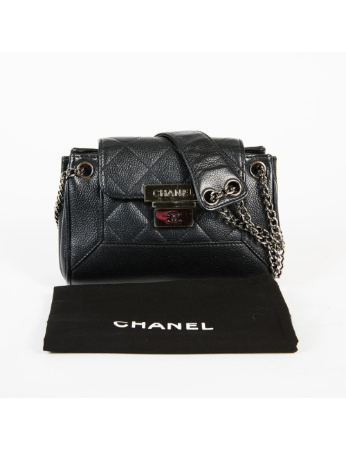 Petit sac CHANEL cuir caviar noir