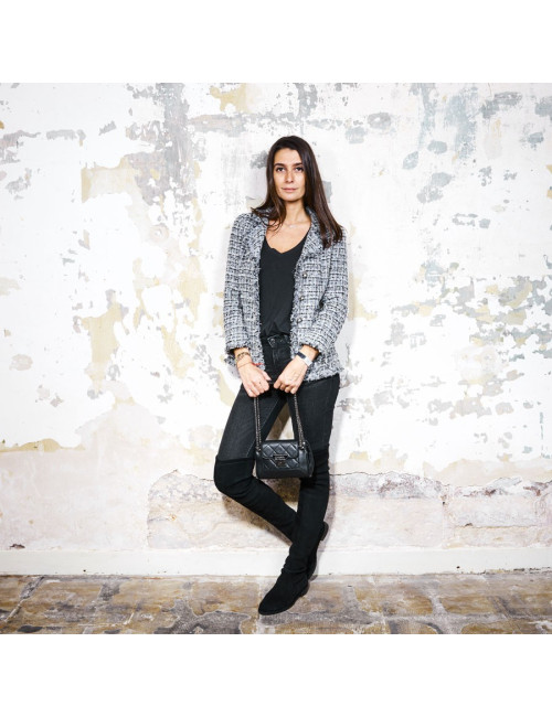 Petit sac CHANEL cuir caviar noir