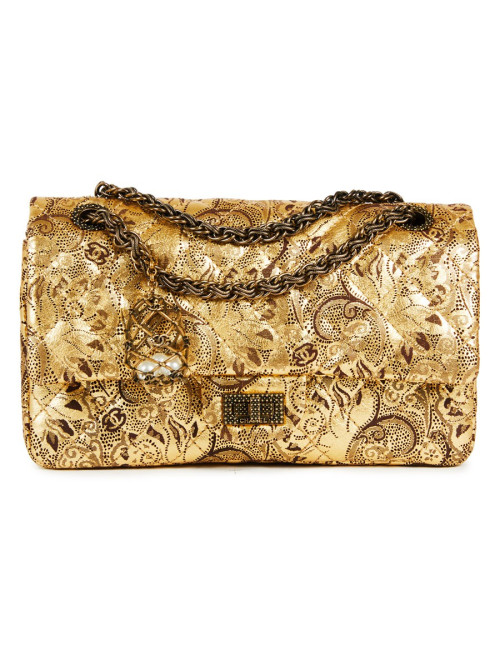 Sac Paris-Moscou CHANEL perforé doré