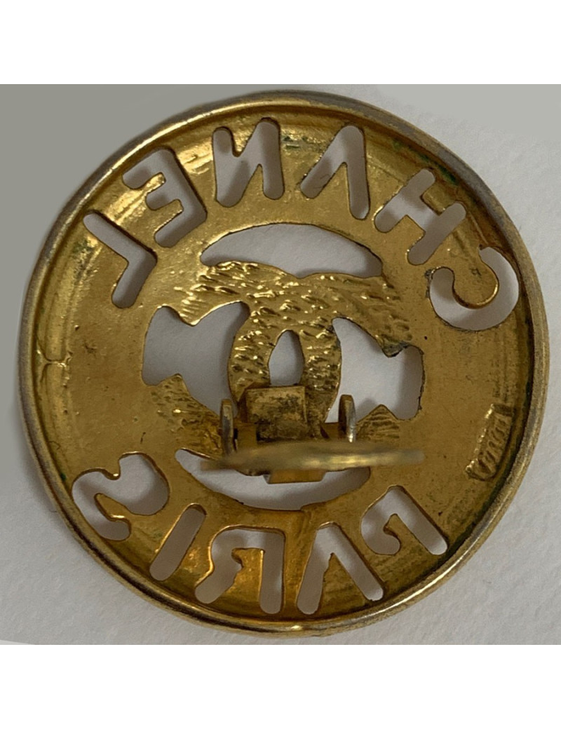 Boucles d'oreille CHANEL sigle "CHANEL" Vintage