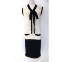 Dress CHANEL cashmere beige and black T 36
