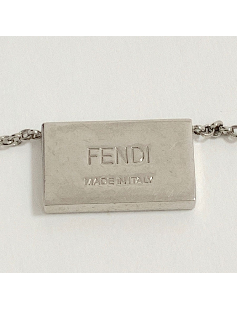 Parure FENDI The Fendista manchette et collier blanc et argent