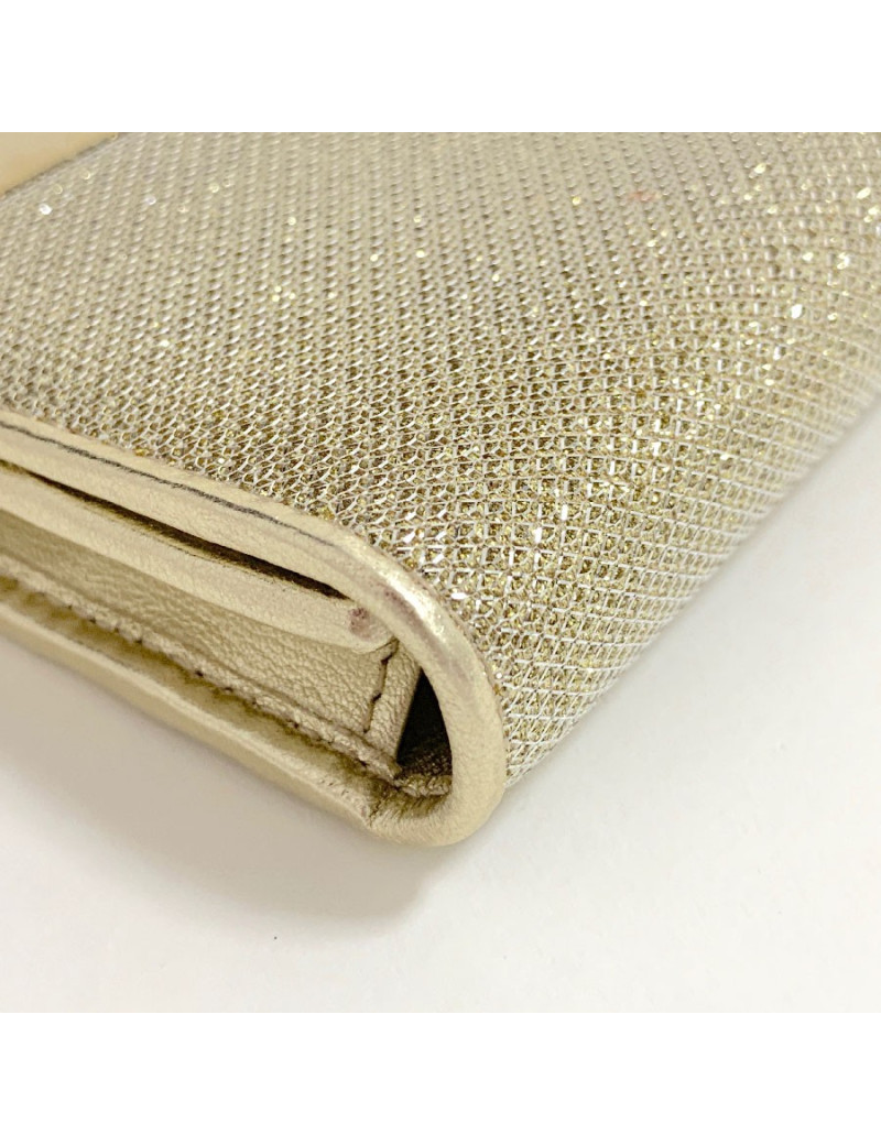Pochette JIMMY CHOO lamé doré modèle MILLA