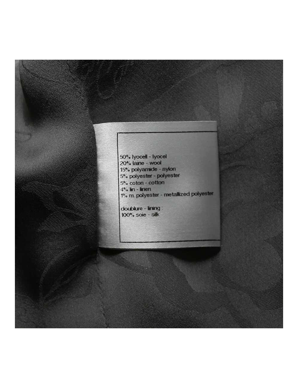 Veste  T34 CHANEL  en tweed gris avec fils blanc, rose et bleu