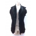 Black fur T U reversible jacket