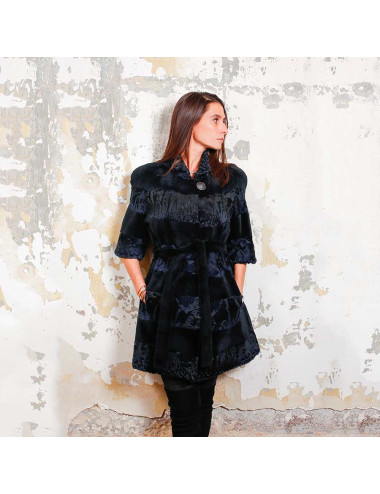 AGNES GERCAULT navy astrakan jacket