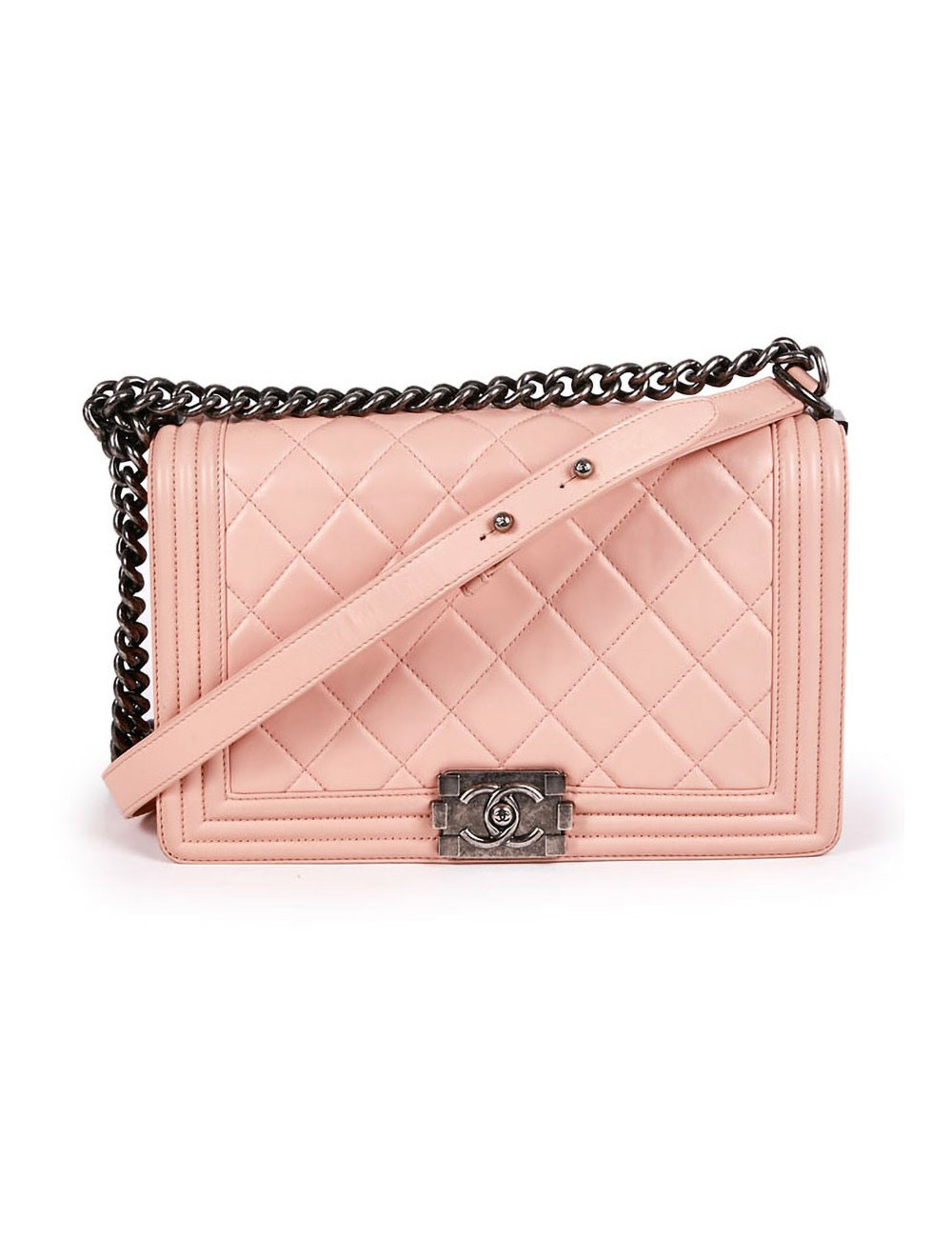 Sac Boy CHANEL rose cuir matelassé