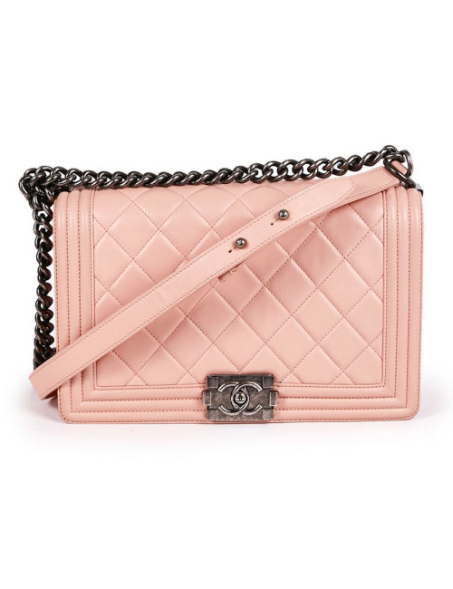 Sac Boy CHANEL cuir matelassé rose