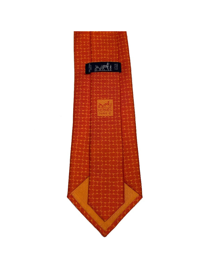 Cravate HERMES vintage en soie orange