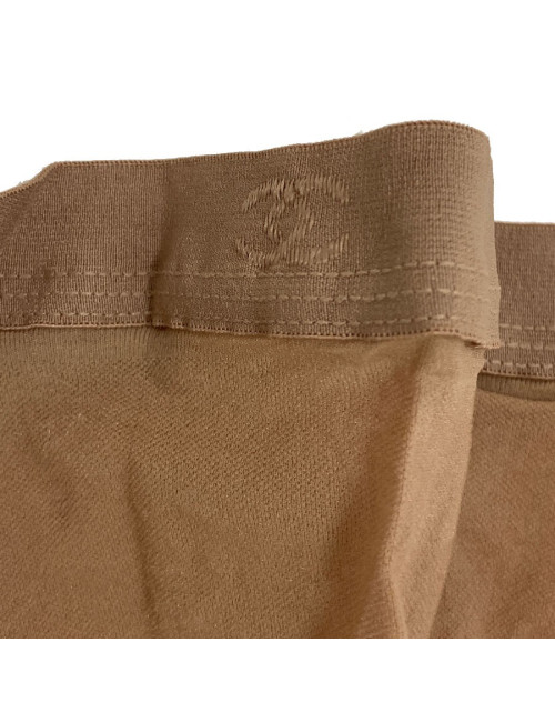 Collants CHANEL CC en voile naturel et logos noirs