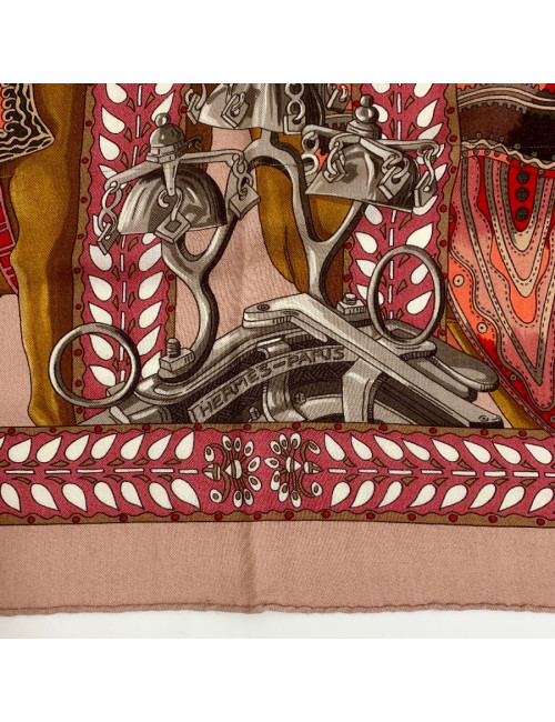 Étole HERMES cachemire et soie La Danse du Cheval Marwari