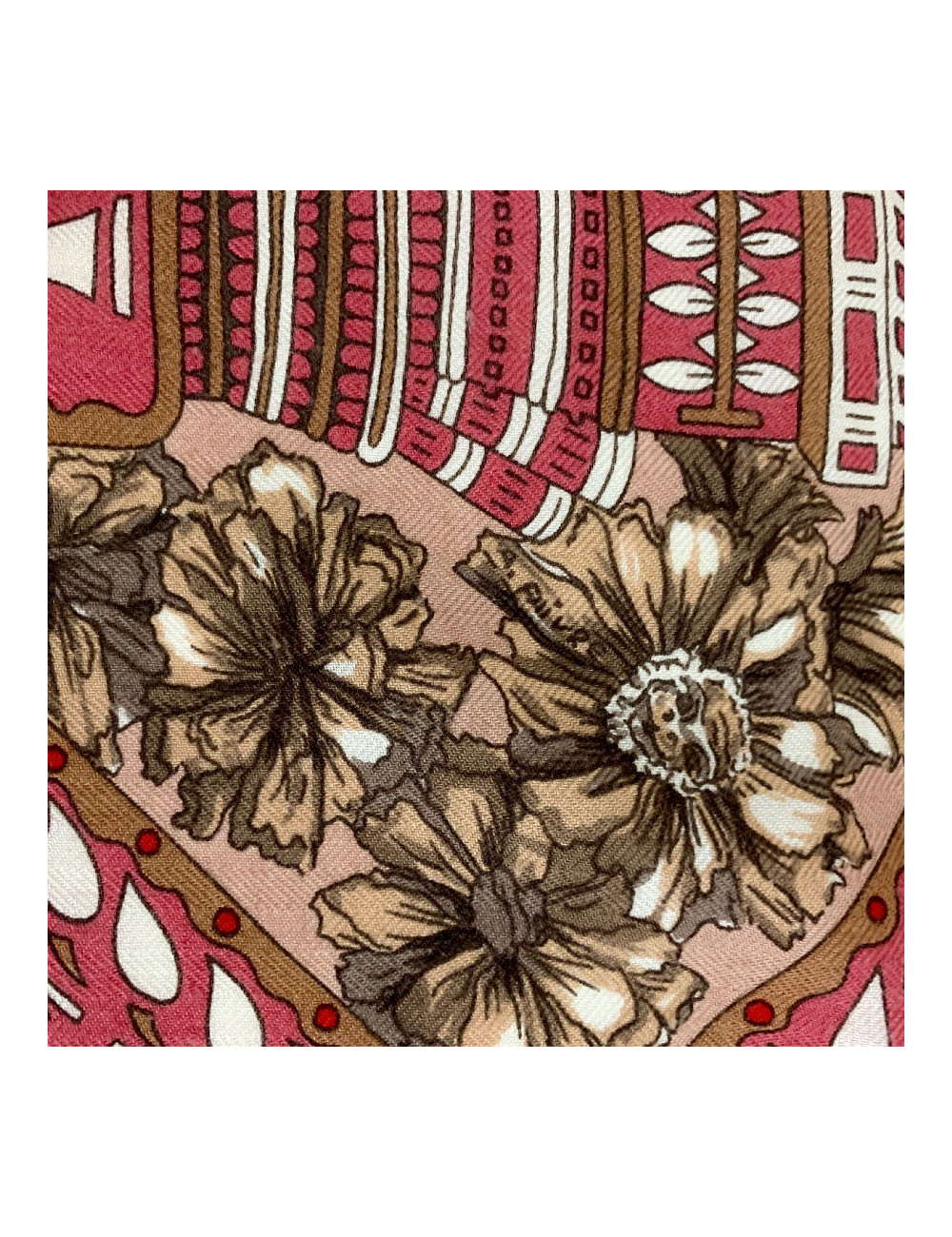 Étole HERMES cachemire et soie La Danse du Cheval Marwari