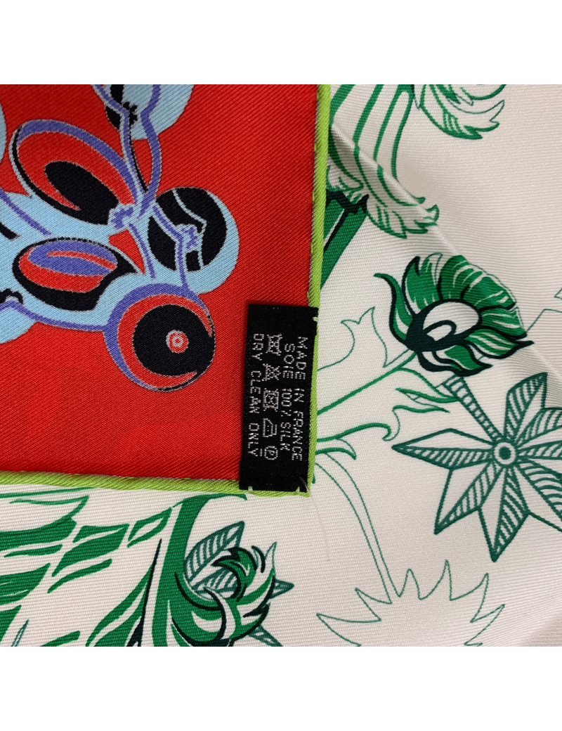 Carré HERMES Mythiques Phoenix en soie rouge