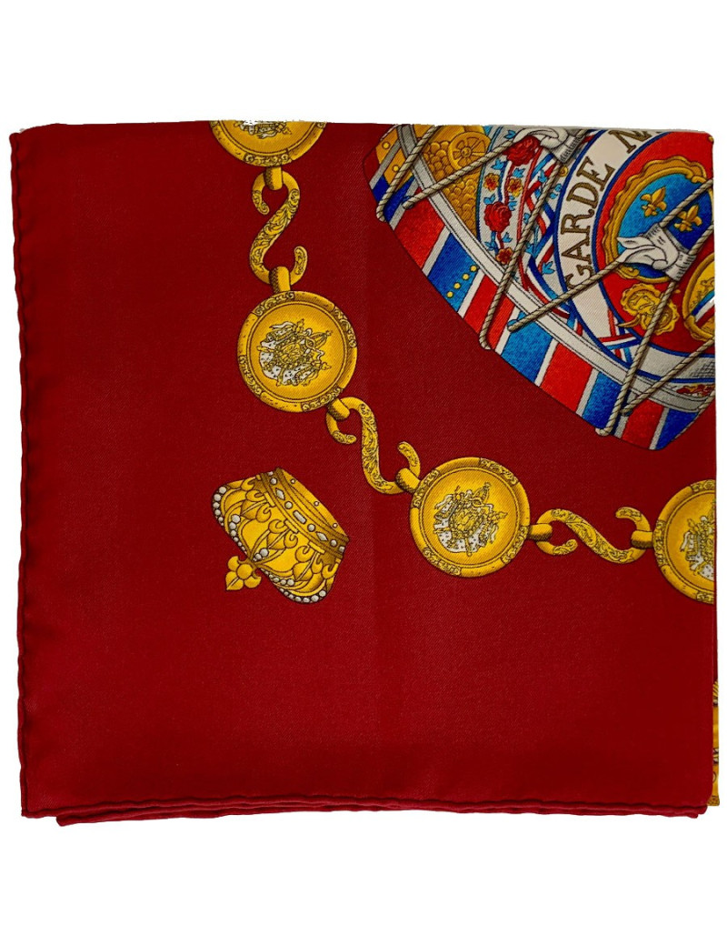 Carré 90 x 90 HERMES soie 100% "Garde Nationale"