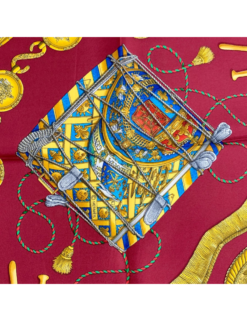 HERMES Les Tambours silk square scarf