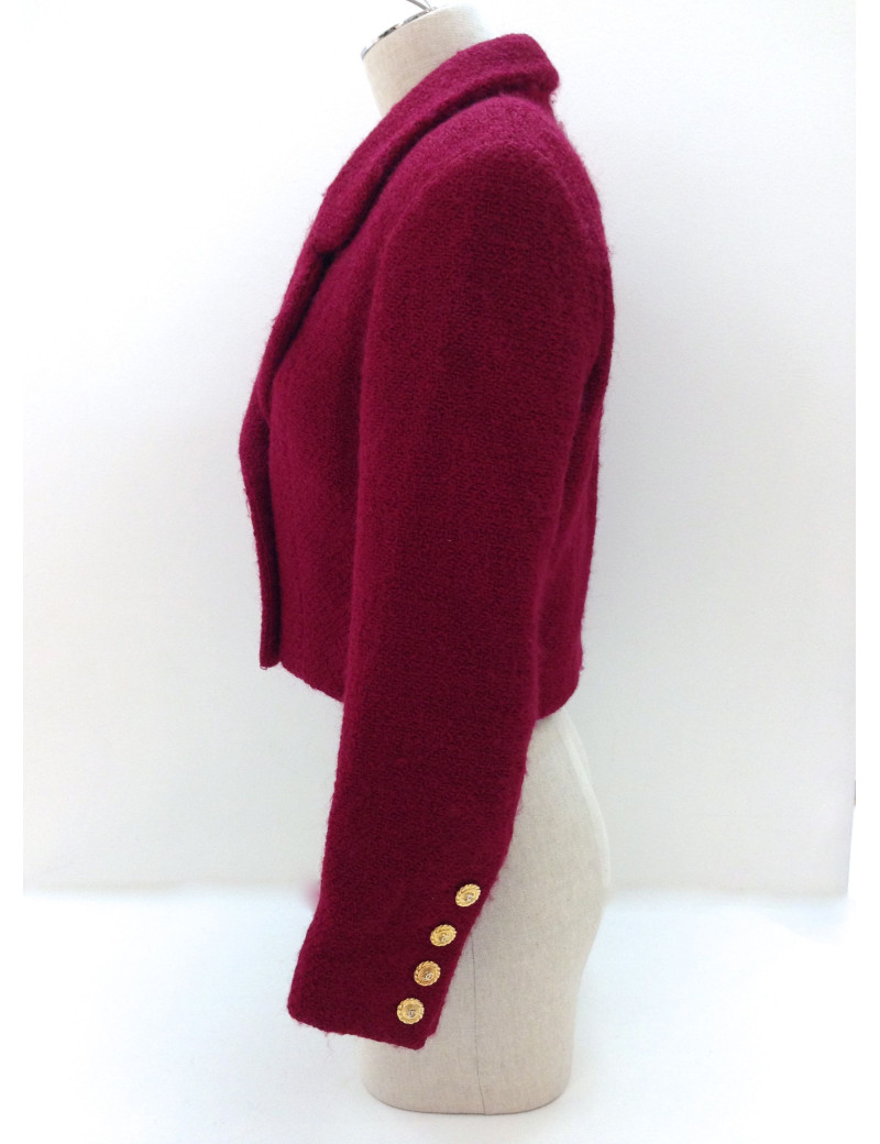Veste en tweed rouge CHANEL