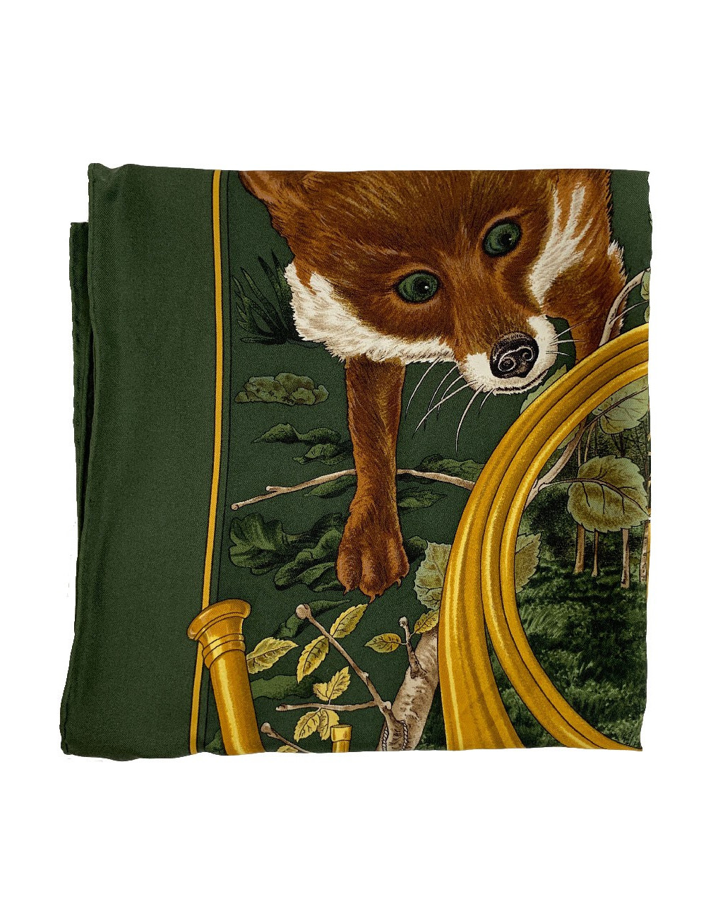 Carré HERMES "Chasse au bois" soie 100%