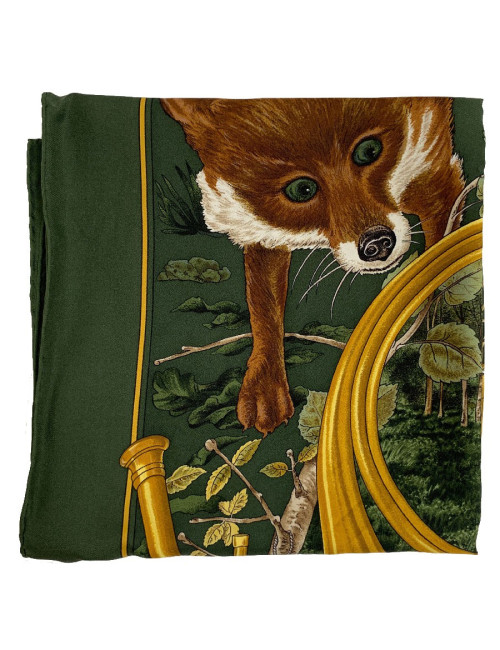 Carré HERMES "Chasse au bois" soie 100%