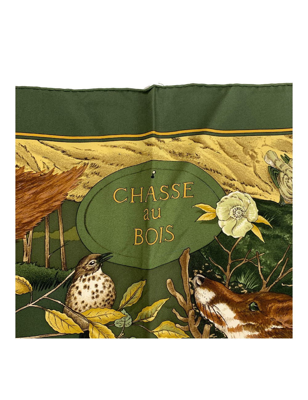 Carré HERMES "Chasse au bois" soie 100%