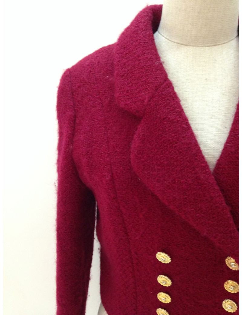 Red tweed CHANEL jacket