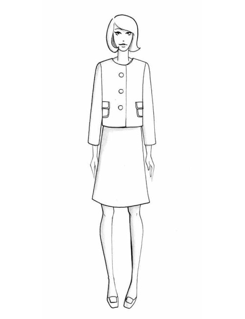 Ensemble CHANEL T  TWEED vert, beige, gris