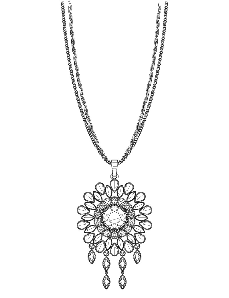 Collier CHANEL coeur doré "CC" Vintage