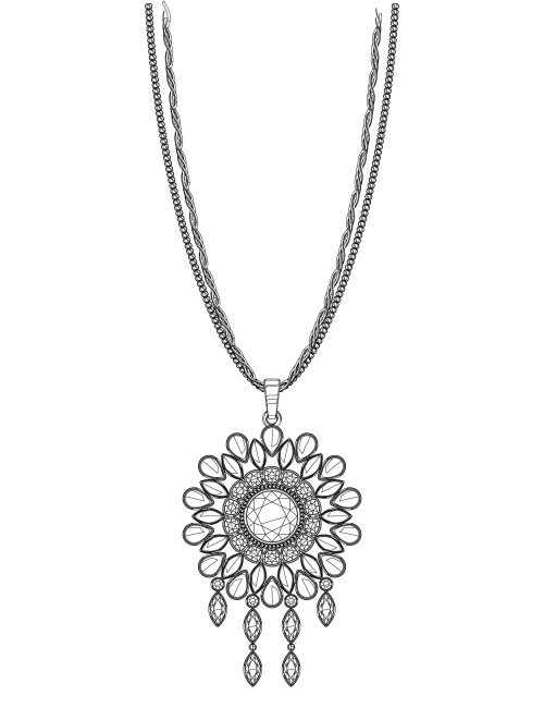 Collier CHANEL coeur doré "CC" Vintage