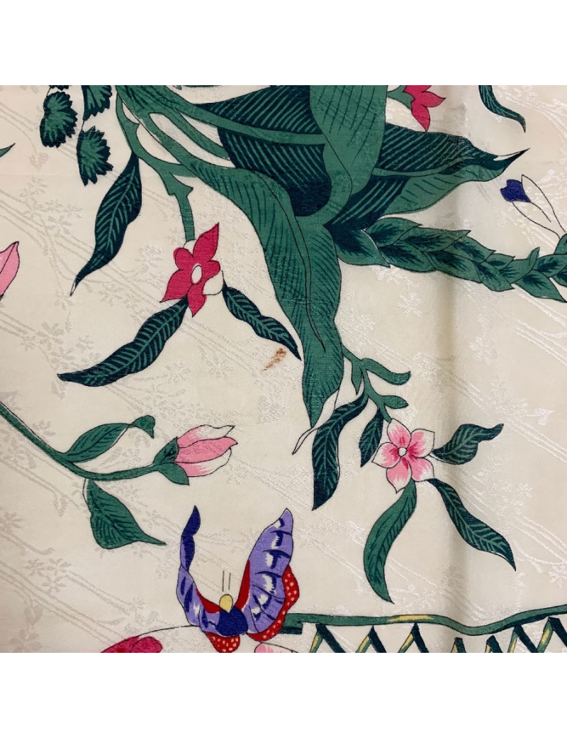 J BROCHIER flower pattern silk scarf