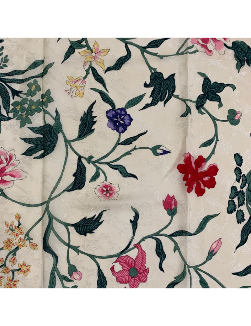 J BROCHIER flower pattern silk scarf