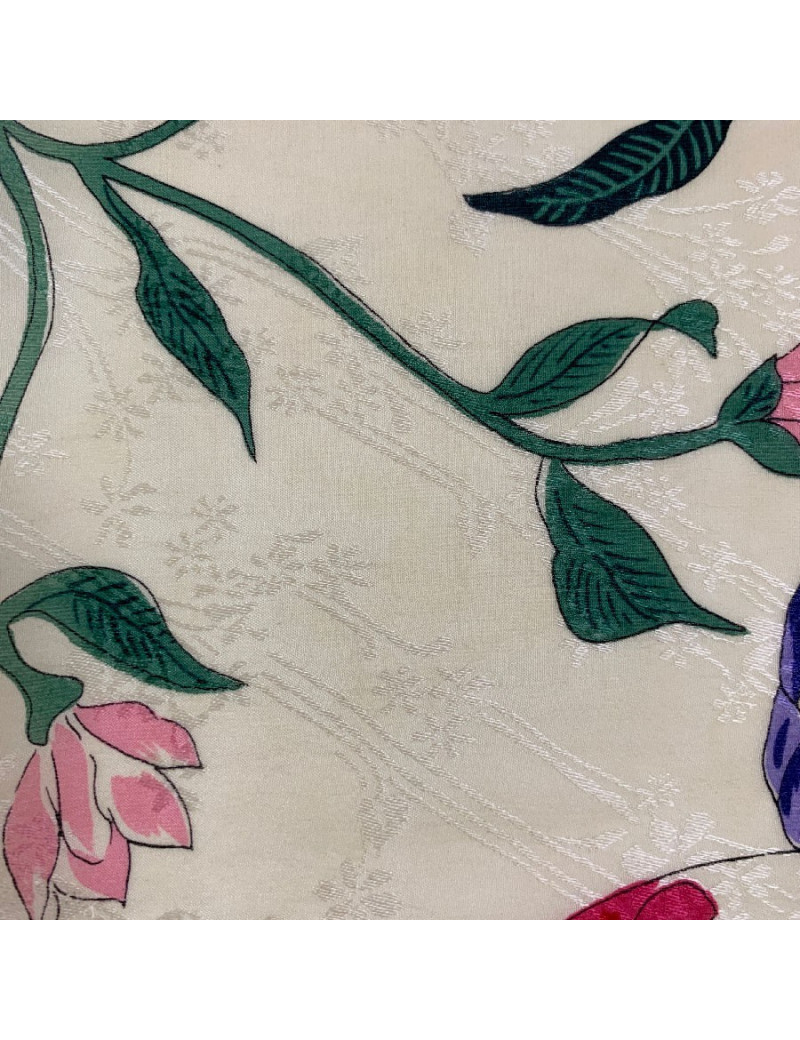 J BROCHIER flower pattern silk scarf