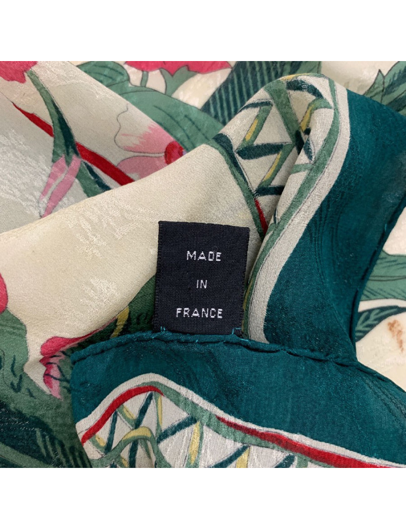 J BROCHIER flower pattern silk scarf