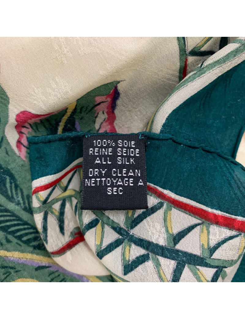 J BROCHIER flower pattern silk scarf