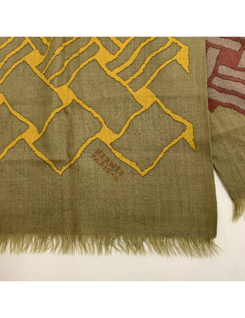 Foulard HERMES kaki