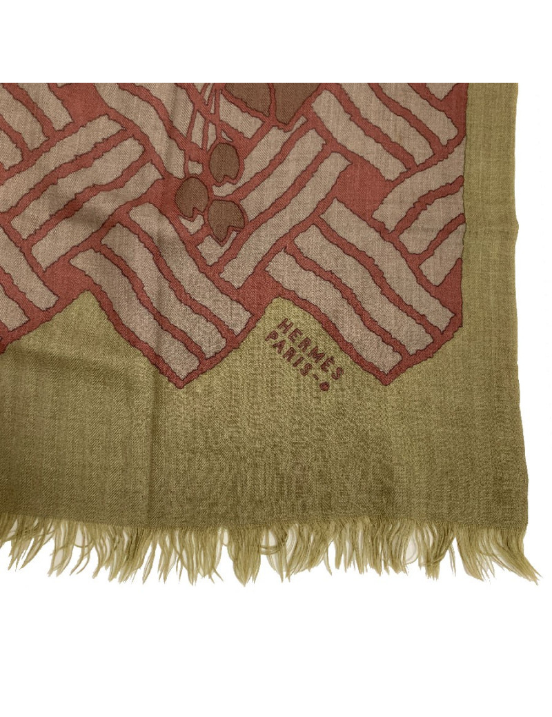 Foulard HERMES kaki