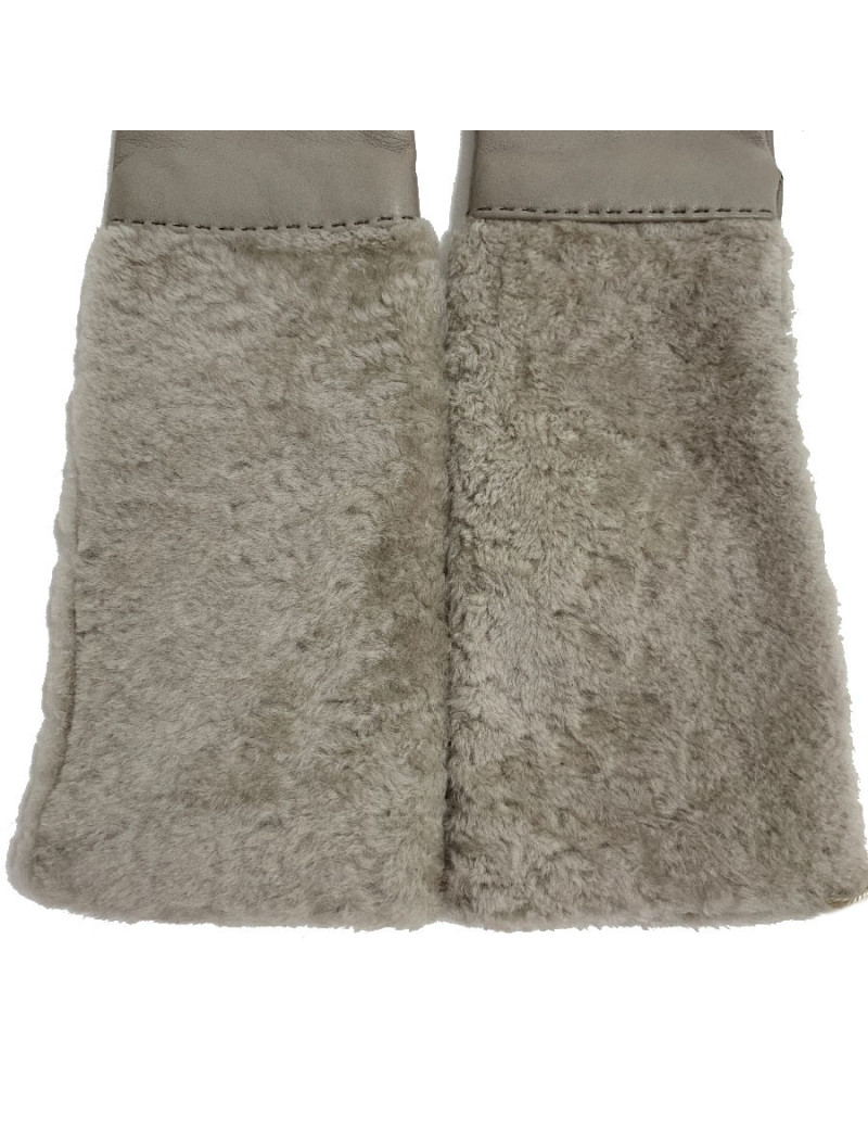 Gants BRUNELLO CUCINELLI beige en cuir et fourrure Taille M