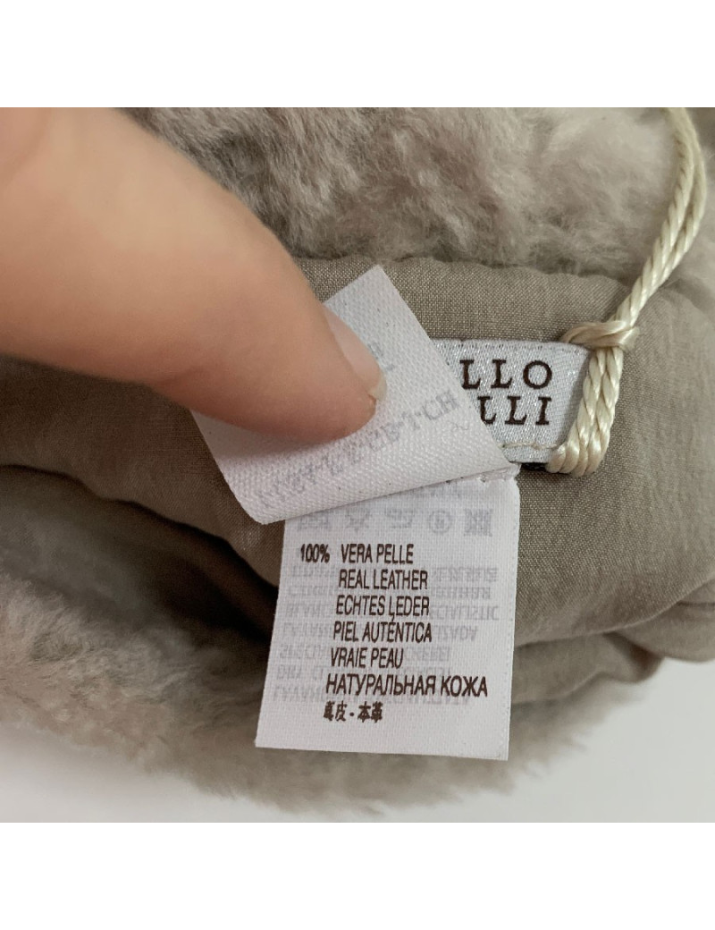 Gants BRUNELLO CUCINELLI beige en cuir et fourrure Taille M