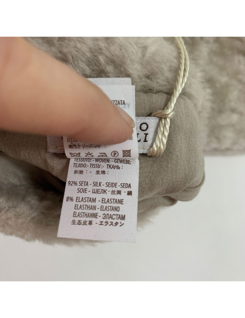 Gants BRUNELLO CUCINELLI beige en cuir et fourrure Taille M