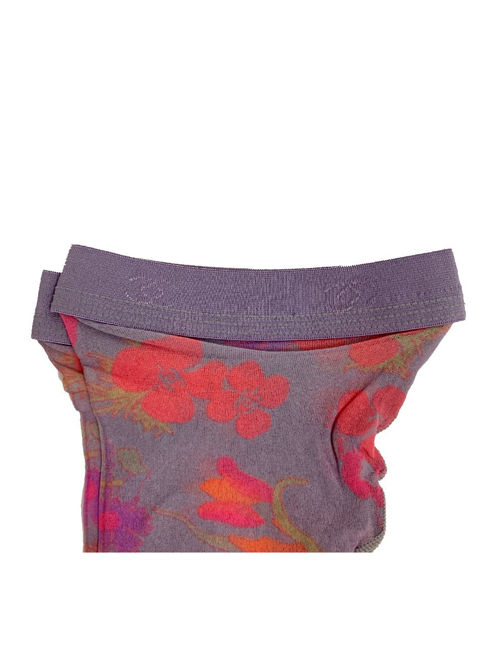 Collant CHANEL parme à motifs fleuris