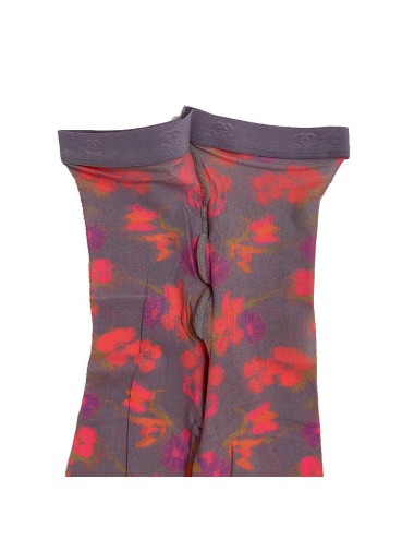 Collants CHANEL parmes à motifs fleuris 2